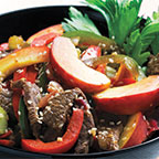 Asian Beef Salad with Peaches and Peppers